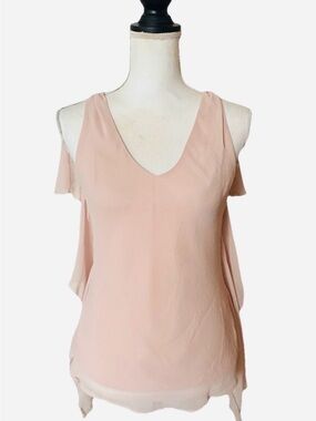 Women's Light Pink Cold-Shoulder V-Neck Camisole